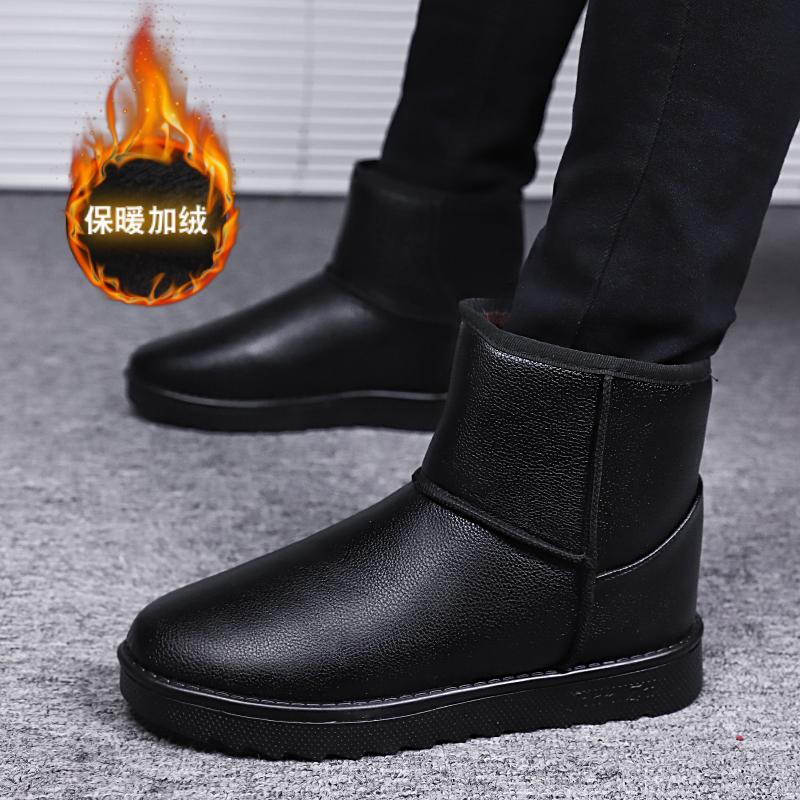 Giày nam mùa đông Anh không thấm nước nam Boots nam Anti -skid ấm và giày bông nhung