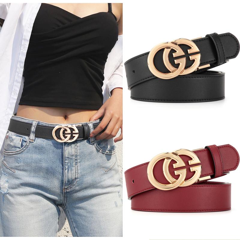 2022 Net Red Belt Xu hướng da nữ tính cá tính thời trang CD quần denim đa năng Vành đai