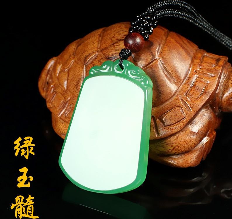 Boutique đấu giá Baozhen Hạt băng tự nhiên Yang Green Chalcedony Ping A Không có gì thương hiệu Jade Mặt dây chuyền Nữ giới Nữ Jade Stone Mặt dây chuyền