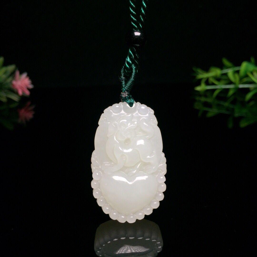 Đấu Giá Tân Cương Hetian Jade Con Chó Hoàng Đạo Mặt Dây Chuyền Ngọc Bích Tự Nhiên Mặt Dây Chuyền Vòng Cổ Cho Nam Và Nữ