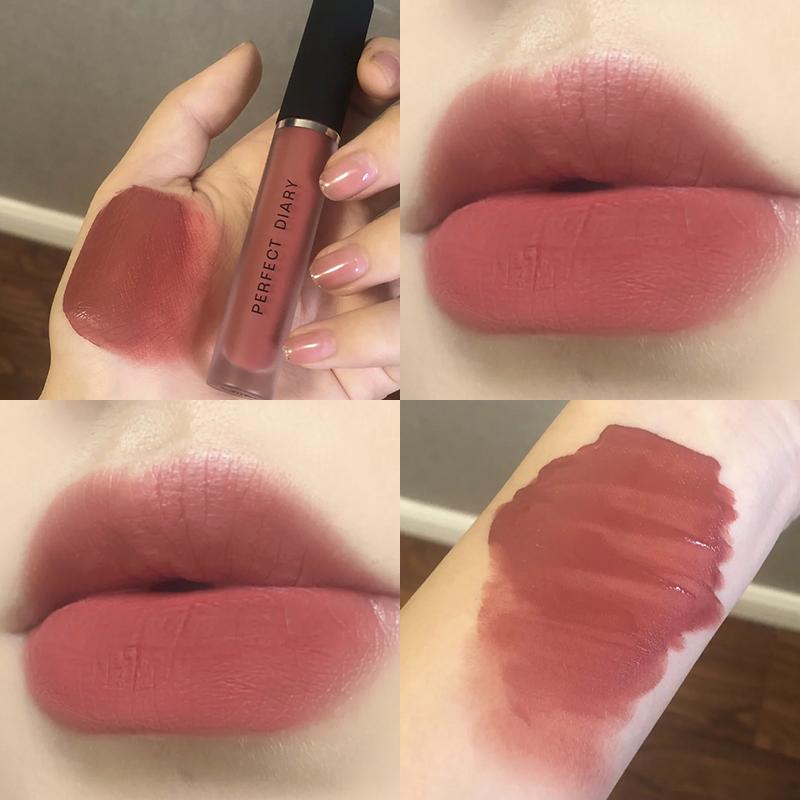 Nhật ký hoàn hảo Matte Lip Glaze 940 Bean Paste Color Matte Golden Velvet V10 Son môi Thương hiệu lớn Phụ nữ đích thực Lâu trôi Giá cả phải chăng