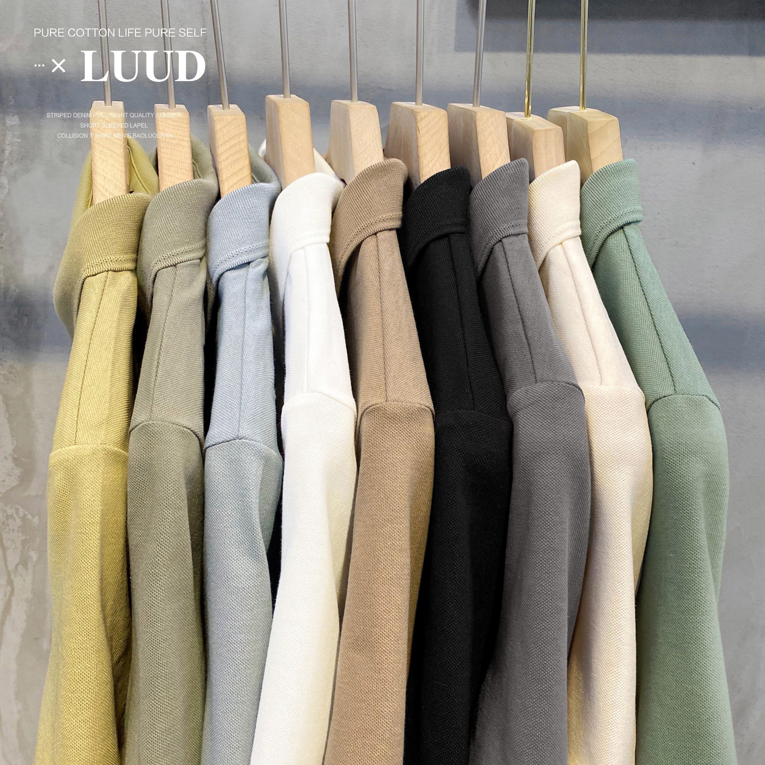 LUUD Modilan màu mới áo sơ mi POLO có ve áo piqué cotton ngắn tay nam giản dị cho tất cả các trận đấu slim Ralph Lauren polo top