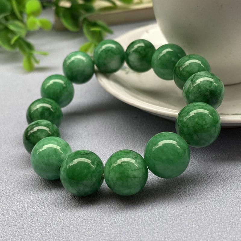 Một tay đấu giá một tay Gan Khánh -Jade nam và nữ xanh 14mm màu xanh lá cây màu xanh lá cây màu xanh lá cây màu xanh lá cây.