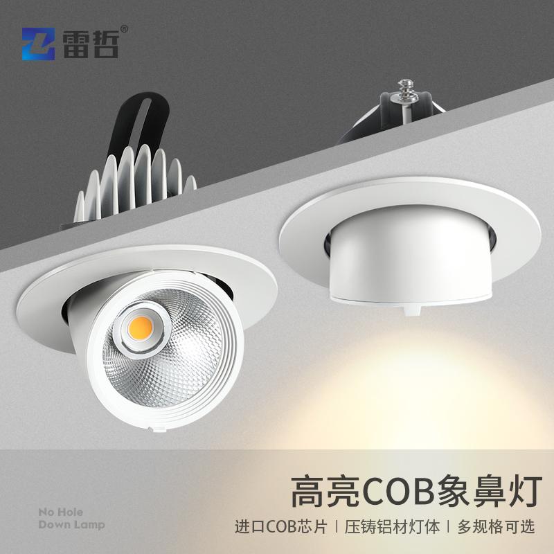 Vòi voi đèn led chống chói nhúng góc điều chỉnh shop quần áo thương mại trần phòng khách lõi ngô downlight