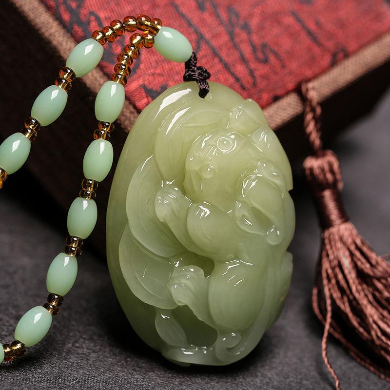 Một Yuan Boutique Auction Hetian Jade King Tỳ Hưu Ngọc Mặt Dây Chuyền Vòng Cổ Mặt Dây Chuyền Ngọc Thật Cho Nam Và Nữ Các Cặp Đôi