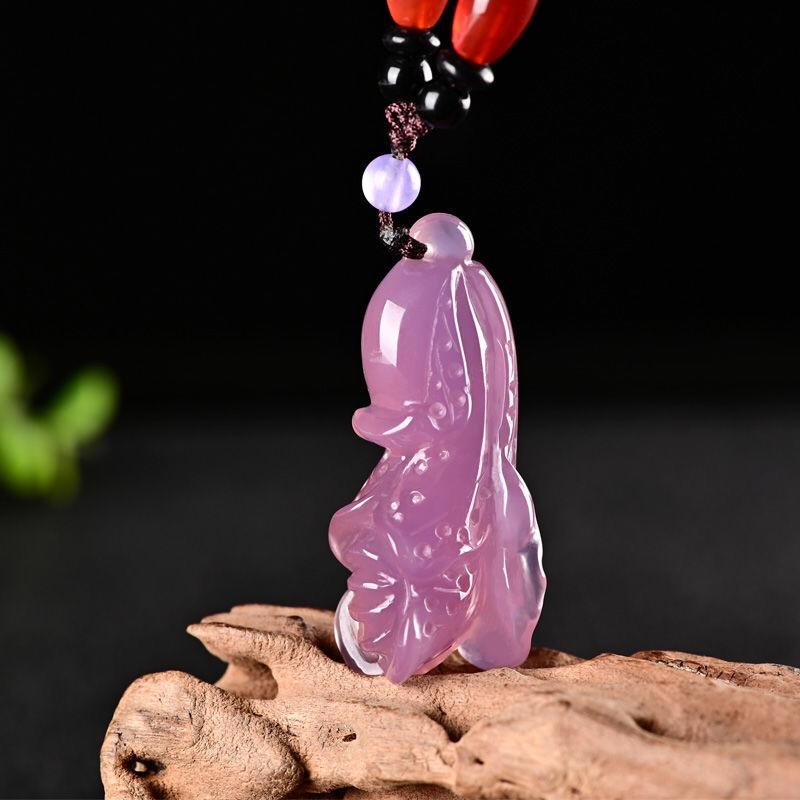 Một cuộc đấu giá nhân dân tệ chọn lên loài băng tự nhiên hoàng đế tím chalcedony bắp cải mô hình nam và nữ hàng trăm sự giàu có thời trang mặt dây chuyền ngọc bích vòng cổ mặt dây chuyền ngọc bích