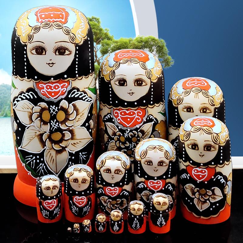 Matryoshka 15 tầng Nga lưới gỗ thủ công mỹ nghệ món quà sinh nhật đồ chơi trang trí miễn phí vận chuyển phong cách Trung Hoa