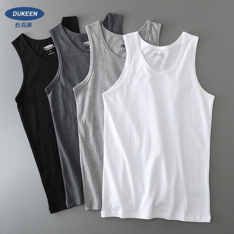 Cotton Mỹ Đồng Màu Áo Vest Nam Mùa Hè Áo Vest Đáy Áo Rời Thể Dục Thể Thao Áo Thun Không Tay Màu Trắng Nam