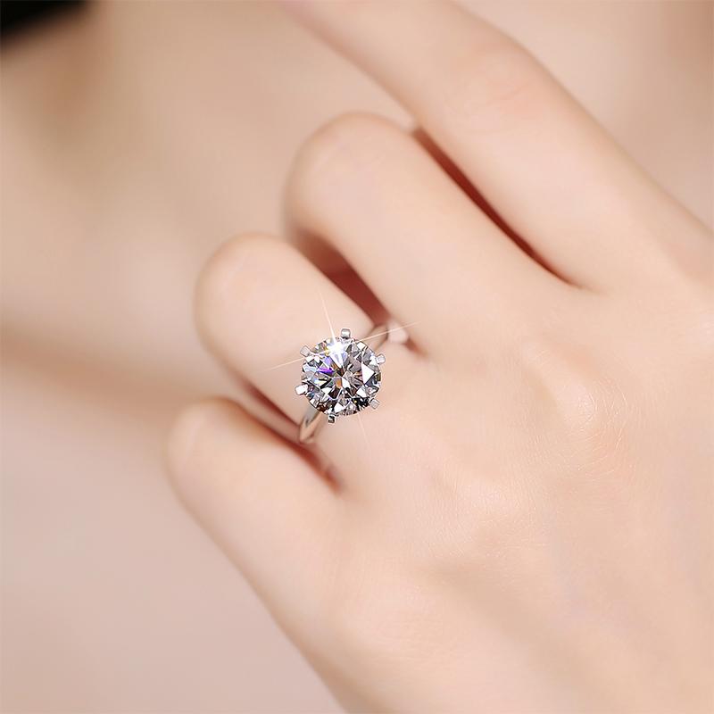 PT950 Bạch Kim Moissanite Nhẫn 1 Carat D Màu Vương Miện Vàng 6 Móng Vuốt Nhẫn Đứng Kim Cương Cho Nữ Vàng Trắng 18 K màu Vòng Cổ Vàng