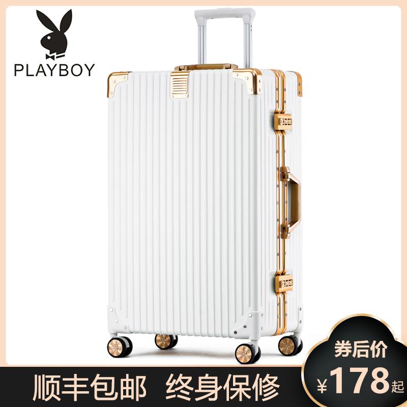 Trường hợp xe đẩy hành lý Playboy nữ 24 inch nam đa năng bánh xe du lịch 26 mật khẩu 20 lên máy bay bao da bền