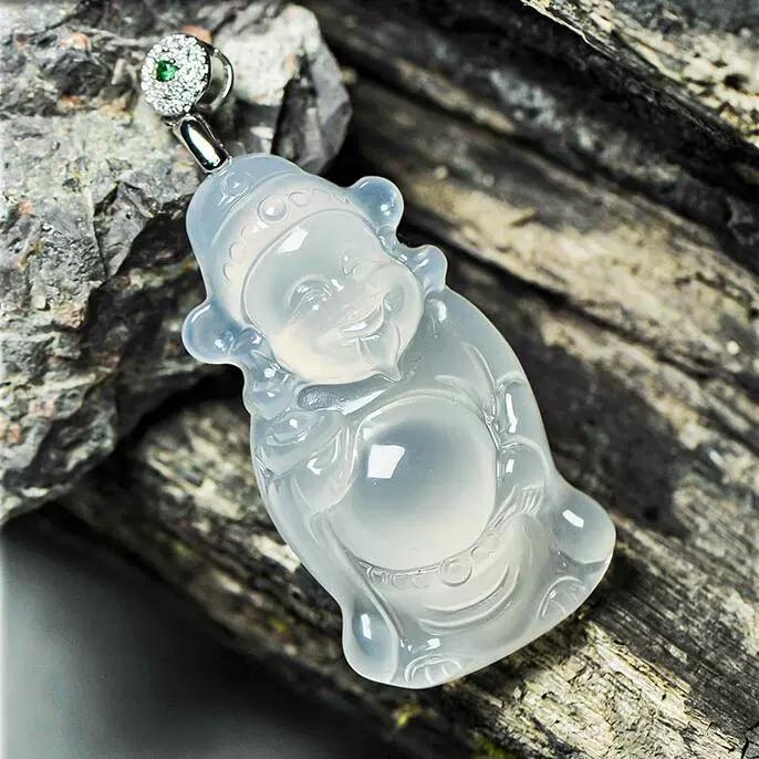 Cuộc đấu giá một nhân dân tệ sắp kết thúc Chalcedony băng cao tự nhiên, Thần tài, Thần tài, Thần tài