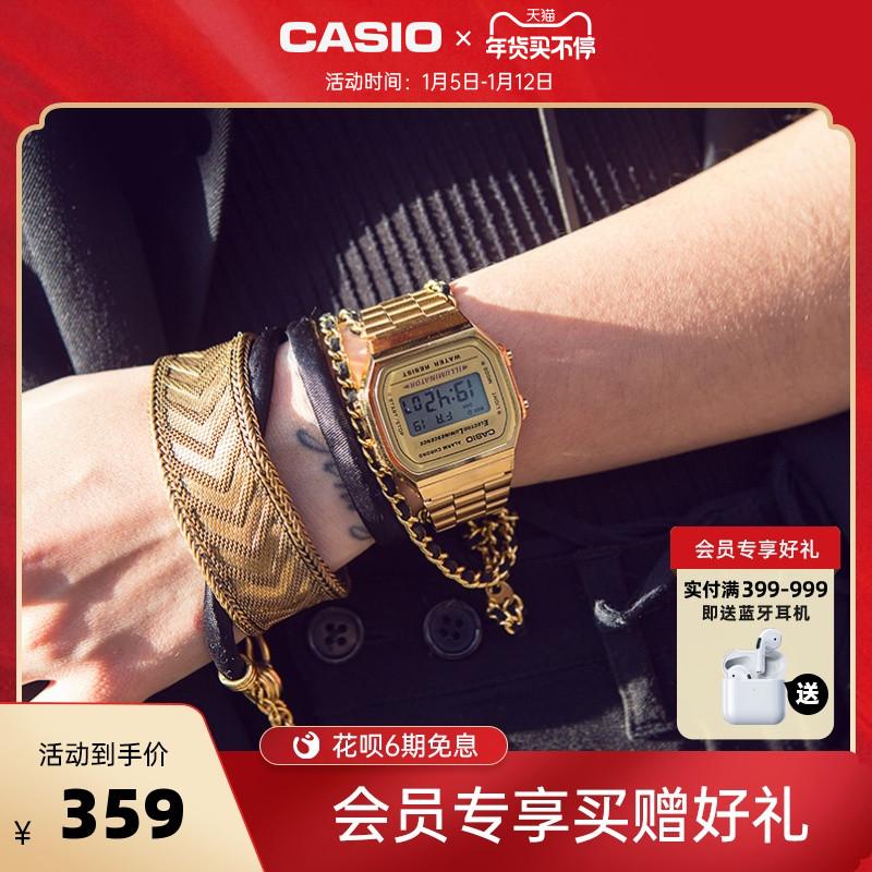 Đồng hồ CASIO cửa hàng hàng đầu ở nước ngoài A168WGG trang web chính thức của đồng hồ mặt vuông theo xu hướng thời trang cổ điển giản dị