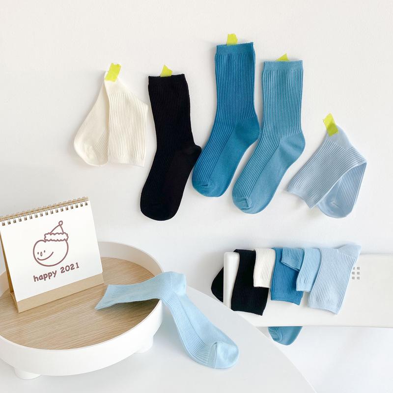 Tất Nick Socks sọc dọc màu xanh dài vừa phiên bản đại học theo phong cách Nhật Bản thời thượng có thể xếp chồng lên nhau, nhỏ gọn, tươi mới và đa năng