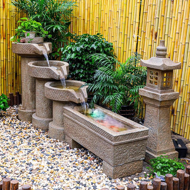 Vườn chảy vào cảnh quan nước cá ao Thác nước ngoài trời Balcony Trang trí Rockery Đài phun nước Phong cảnh trang trí nước Trang trí nước