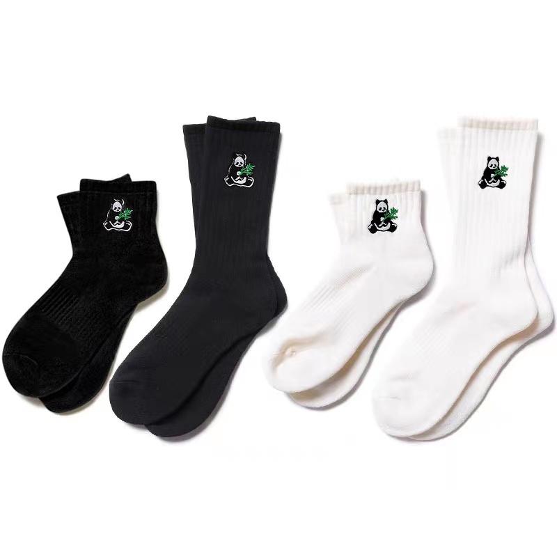 NickSocks Thêu Gấu Trúc Vớ Ống Ngắn Nhật Bản Ins Nam Nữ Triều Thương Hiệu Đường Phố Đa Năng Vớ Cặp Đôi