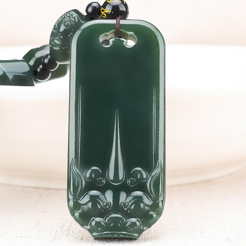 Đấu giá Ali Hetian Jade Sapphire Pixiu Animal Brand Mặt dây chuyền Jade Jade Brand Mặt dây chuyền Jade Mặt dây chuyền nam và nữ Nhãn hiệu kèm theo Giấy chứng nhận