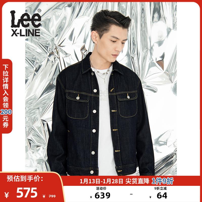 LeeXLINE phiên bản thoải mái wash áo khoác denim nam phong cách cổ điển hiệp sĩ LMT0017215PN-898