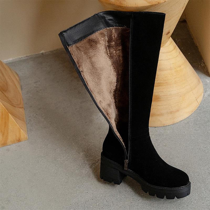 Mùa đông -Naid Leather High Boot