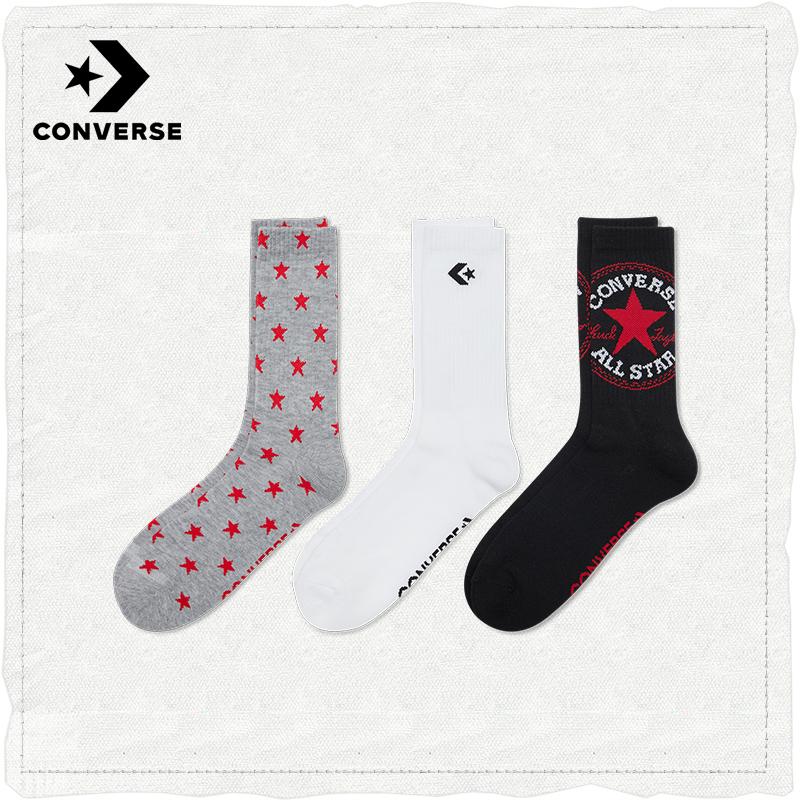 CONVERSE Converse chính thức nam nữ ngôi sao LOGO tất thể thao trong ống vớ (ba đôi) 10023575