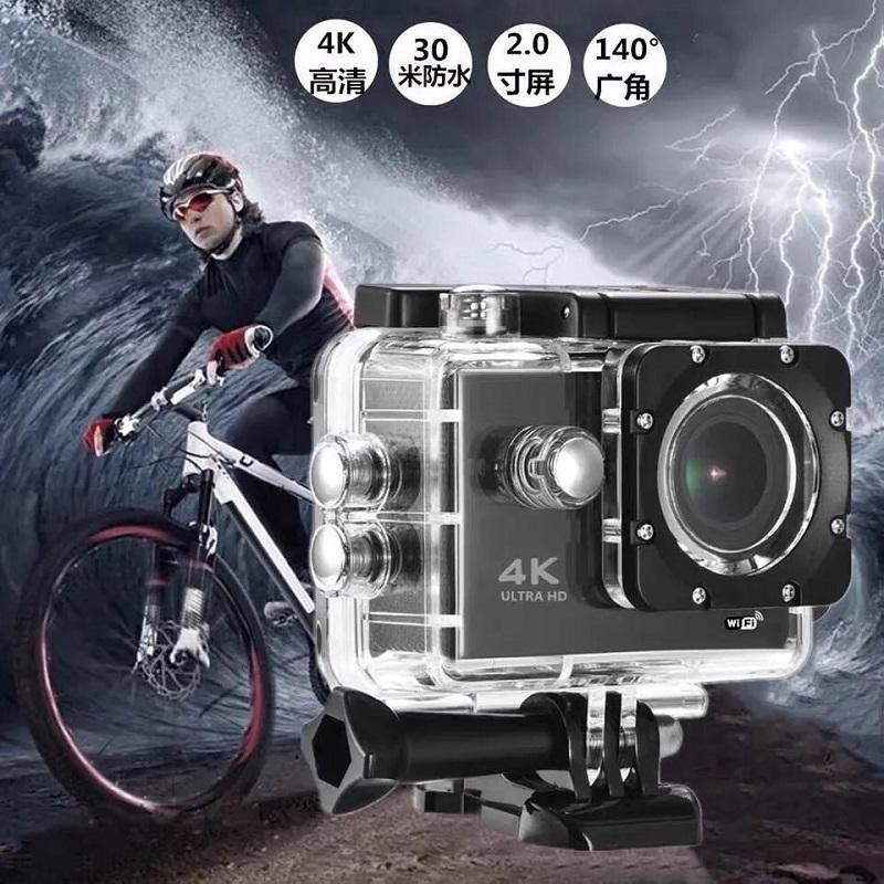 Camera thể thao độ nét cao 4K xe máy xe đạp xe đội mũ cứng đi camera wifi chống nước đầu ghi