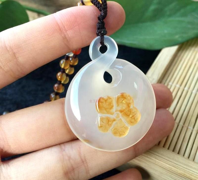 Đấu giá chọn màu băng tự nhiên Chalcedony Màu sắc đẹp đảo ngược chuỗi áo len thời trang thời trang nam và nữ