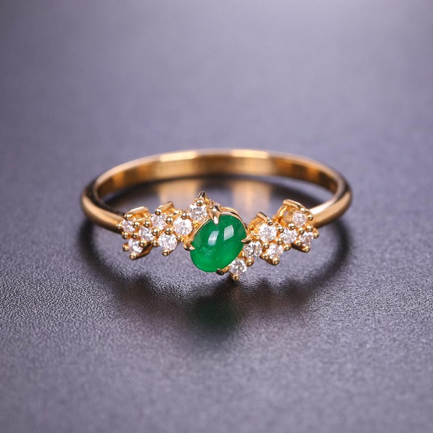 0,21CT SWAT SWAT Emerald Rings 18K Vàng 4381I2