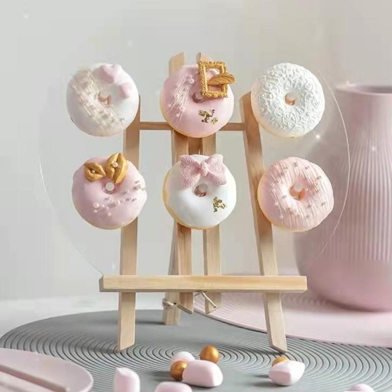 Acrylic donut đỡ trang trí đám cưới khung gỗ để bàn món tráng miệng bàn hình nón kem giá đỡ phụ ban