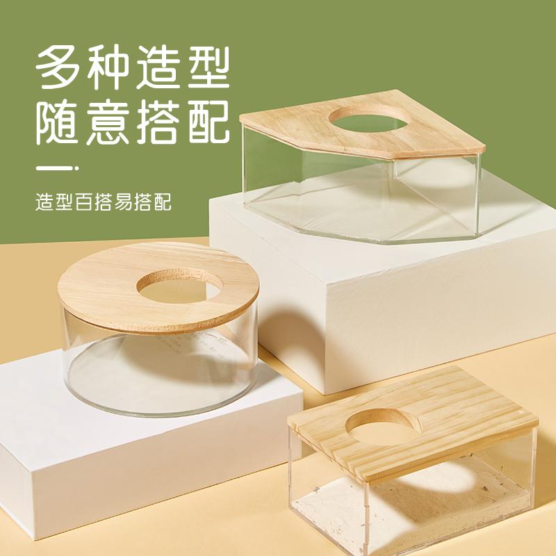 Hamster vệ sinh phòng tắm gấu vàng đồ dùng phòng tắm acrylic hoàn toàn trong suốt lớn hai mục đích cát tắm lưu vực bồn tiểu