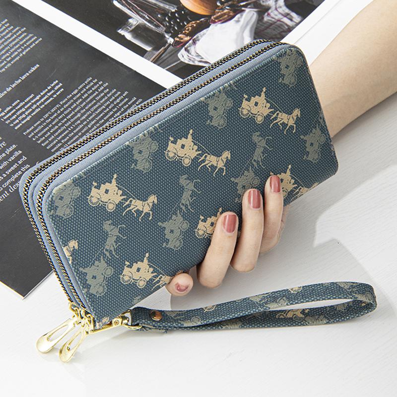 Ví nữ Phiên Bản Dài Clutch Xe In Hình Dung Lượng Lớn Điện Thoại Di Động Tiền, Túi Đựng Thẻ Tích Hợp Cổ Tay Túi Mẹ