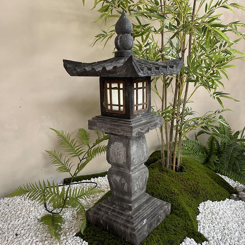 Đá chạm đá Đèn lồng đá Nhật Bản -Kiểu vườn cổ Đá Đèn lồng ngoài trời Bluestone Lantern Đèn lồng Đèn Đá Retro Mới Trung Quốc