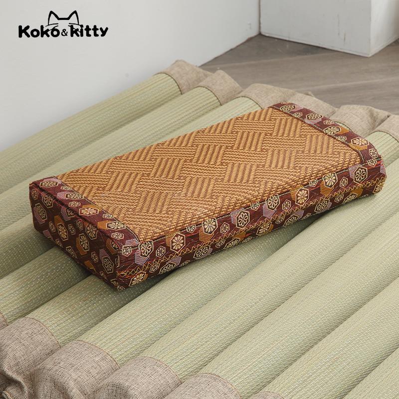 Mùa hè chiếu tatami gối xông hơi tắm mồ hôi xông hơi phòng trà giường ngủ chăm sóc sức khỏe cột sống cổ vật lý trị liệu lõi cọ dừa gối cứng