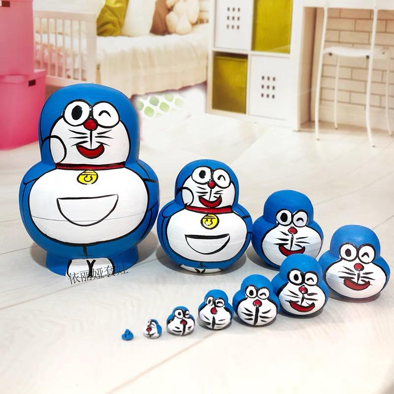 Đồ chơi búp bê Matryoshka nhỏ 10 lớp bằng gỗ nguyên khối vẽ tay quà tặng giáo dục cho trẻ em quà tặng sáng tạo quà lưu niệm du lịch