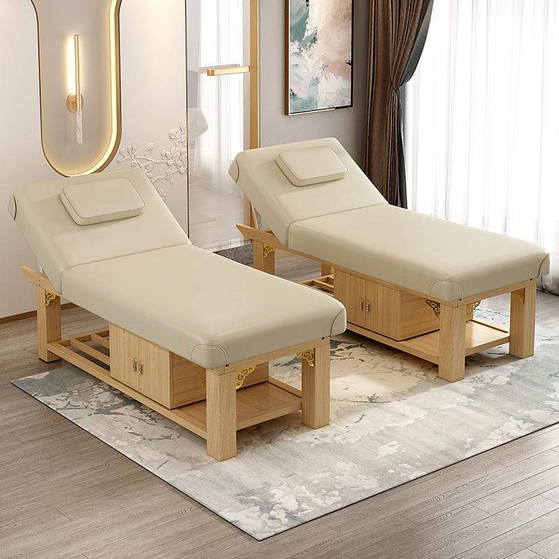 Giường massage gỗ nguyên khối, giường massage chuyên dụng cho thẩm mỹ viện, giường massage toàn thân cao cấp có lỗ bấm và giường massage gỗ nguyên khối