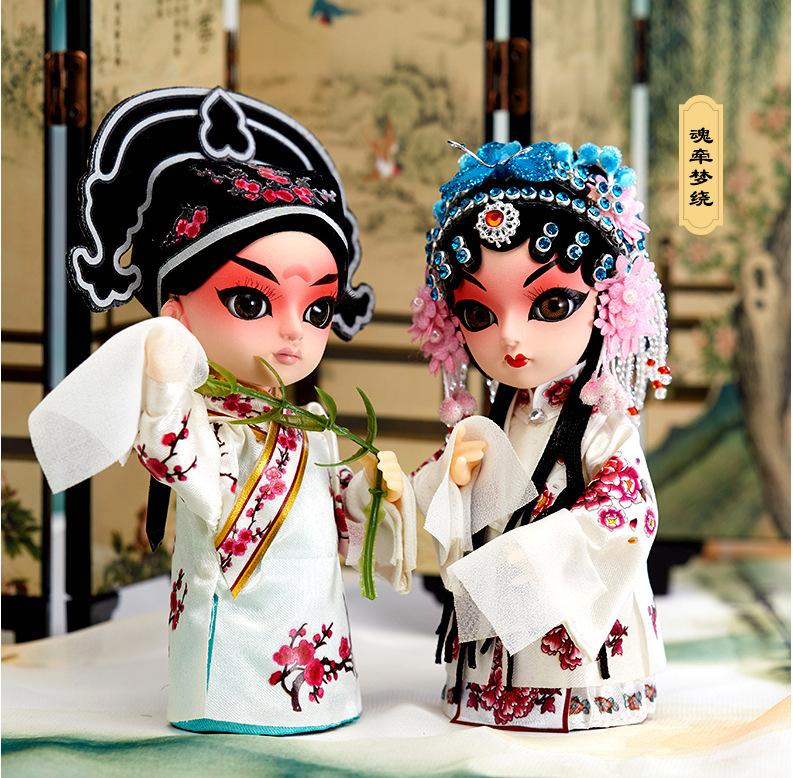 Non -ridge Tang Ren Phường Silk Ren Don Doll Doll Puppet Doll Furnishing Kunqu Búp bê cho em bé với một màn hình