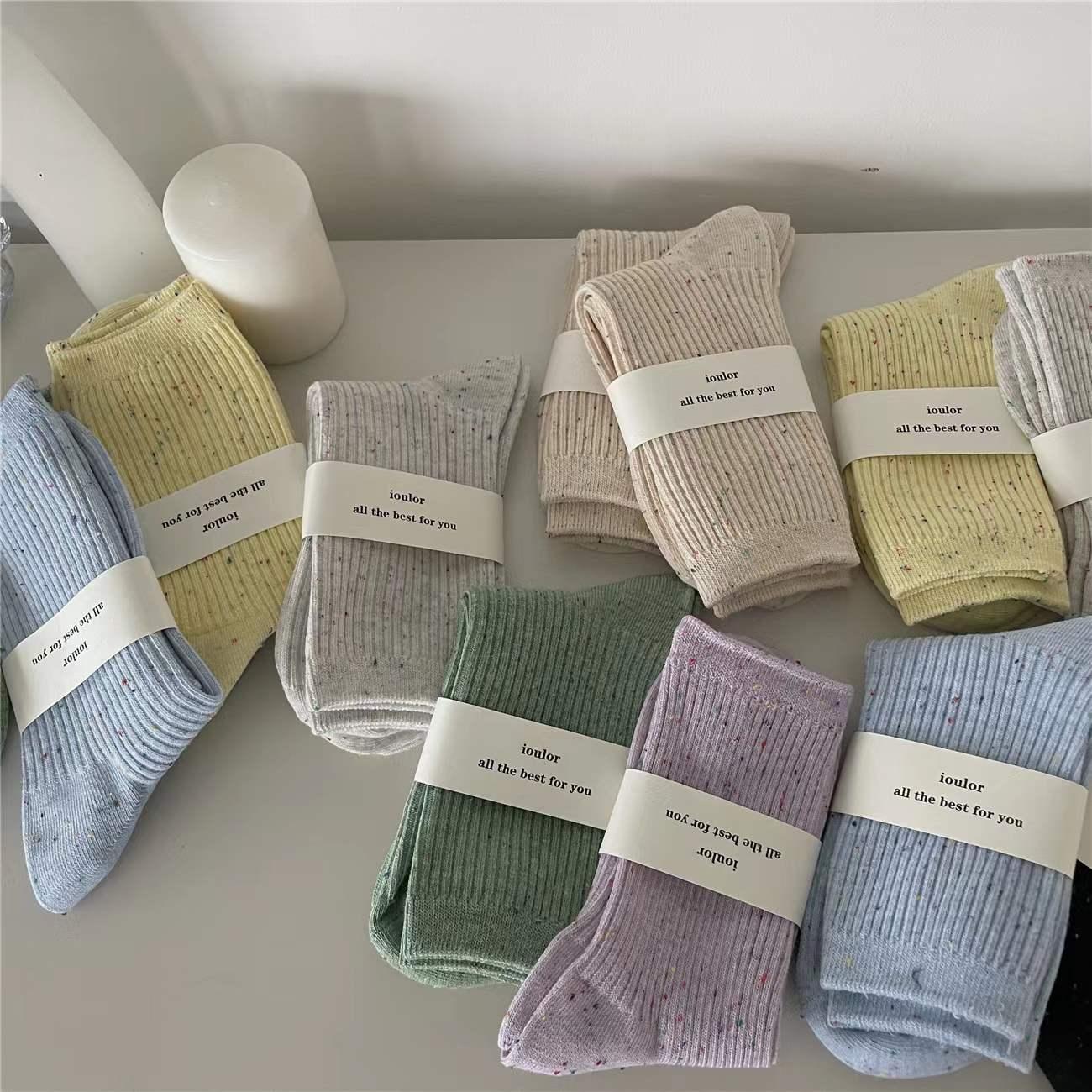 Nick Socks vớ của phụ nữ màu sắc tinh khiết ý tưởng sợi gió ngọt ngào cô gái vớ giữa ống phong cách đại học tất bong bóng tất cả phù hợp