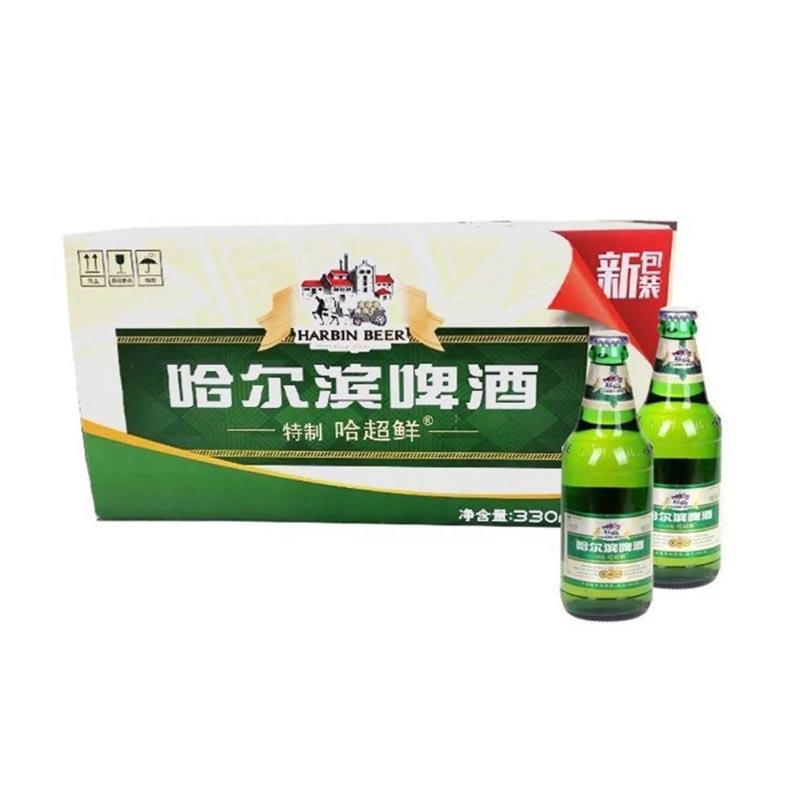 Bia Cáp Nhĩ Tân ha siêu tươi 330ml * 24 chai thanh xanh phòng ăn thịt nướng 10 độ miễn phí vận chuyển