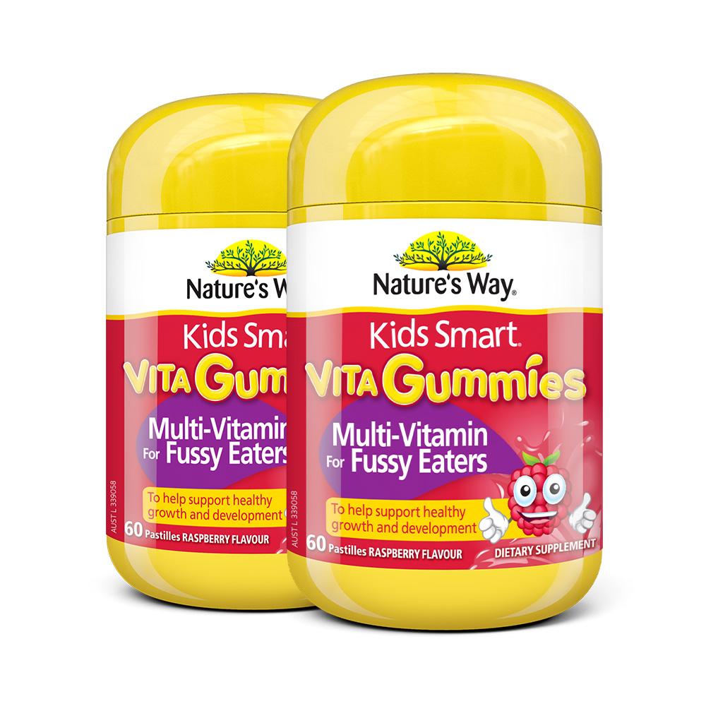 Kẹo dẻo vitamin tổng hợp trẻ em Jiasmin Úc ăn dặm canxi kẽm vitamin D3 vitamin B cho bé 60 viên * 2 lọ