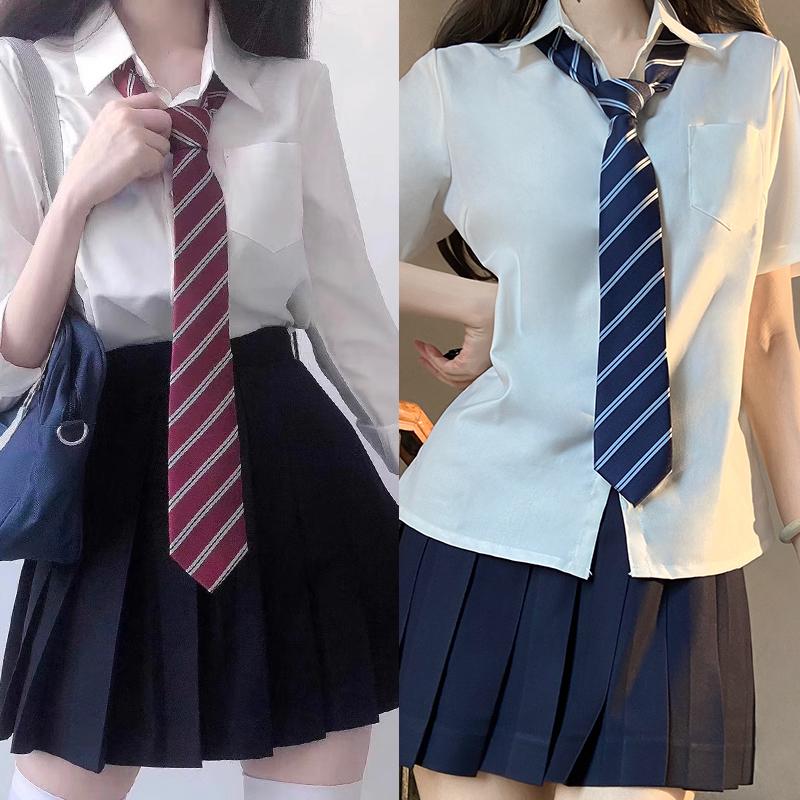 Huaqianzhu ban đầu jacquard tie JK đồng phục DK đồng phục sọc tie trường cung cấp phong cách cơ bản đa năng