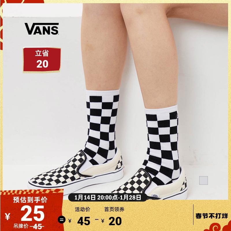 [Không đóng] Vans Vance kẻ caro màu đen chính thức dành cho nữ, vớ thể thao thông thường cho người mới bắt đầu trượt ván