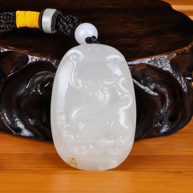 Đấu giá một nhân dân tệ Trạm âm thanh nổi ngọc bích Tân Cương Hetian Pixiu Xử lý Pixiu White Jade Pixiu Xử lý Pixiu May mắn và tránh Pixiu