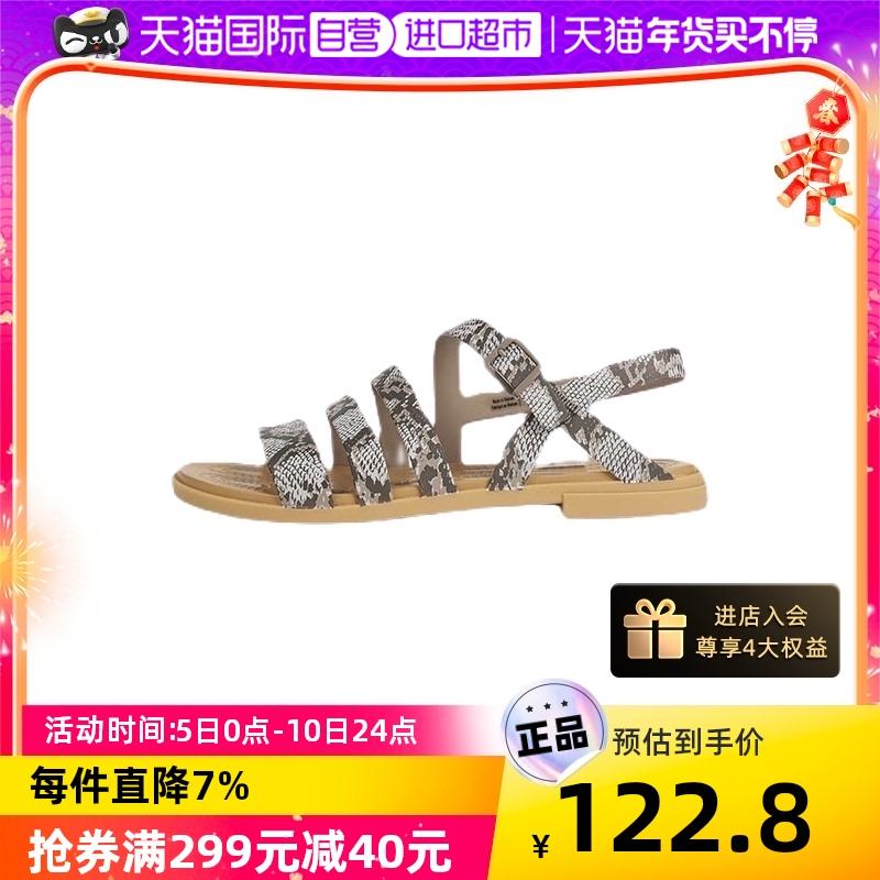 [Tự vận hành] Giày sandal đế bằng CrocsCRORS giày nữ giày đi biển thoáng khí mới giày đơn 206107-15W