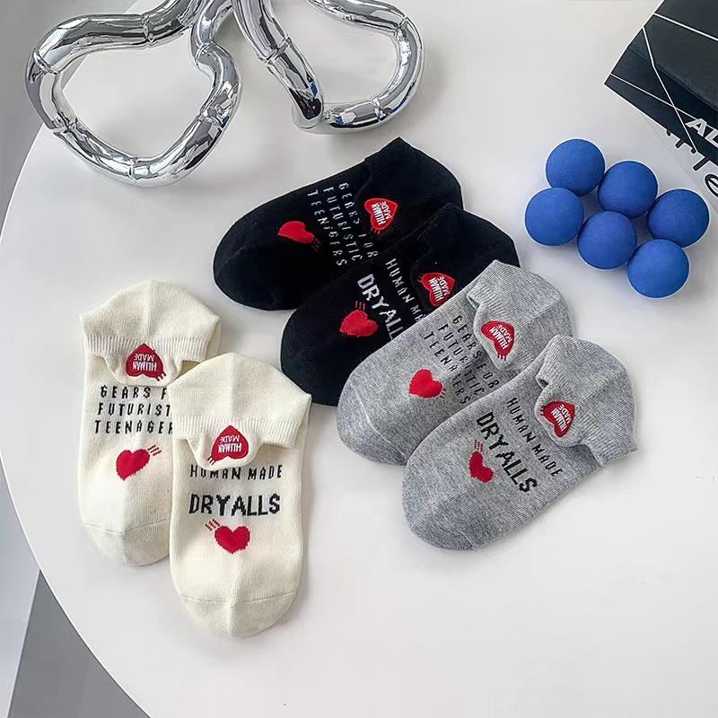 NickSocks thương hiệu hợp thời trang Nhật Bản thêu gót vớ vô hình chữ in màu trơn vớ mỏng mùa xuân và mùa hè cho nam và nữ cùng kiểu