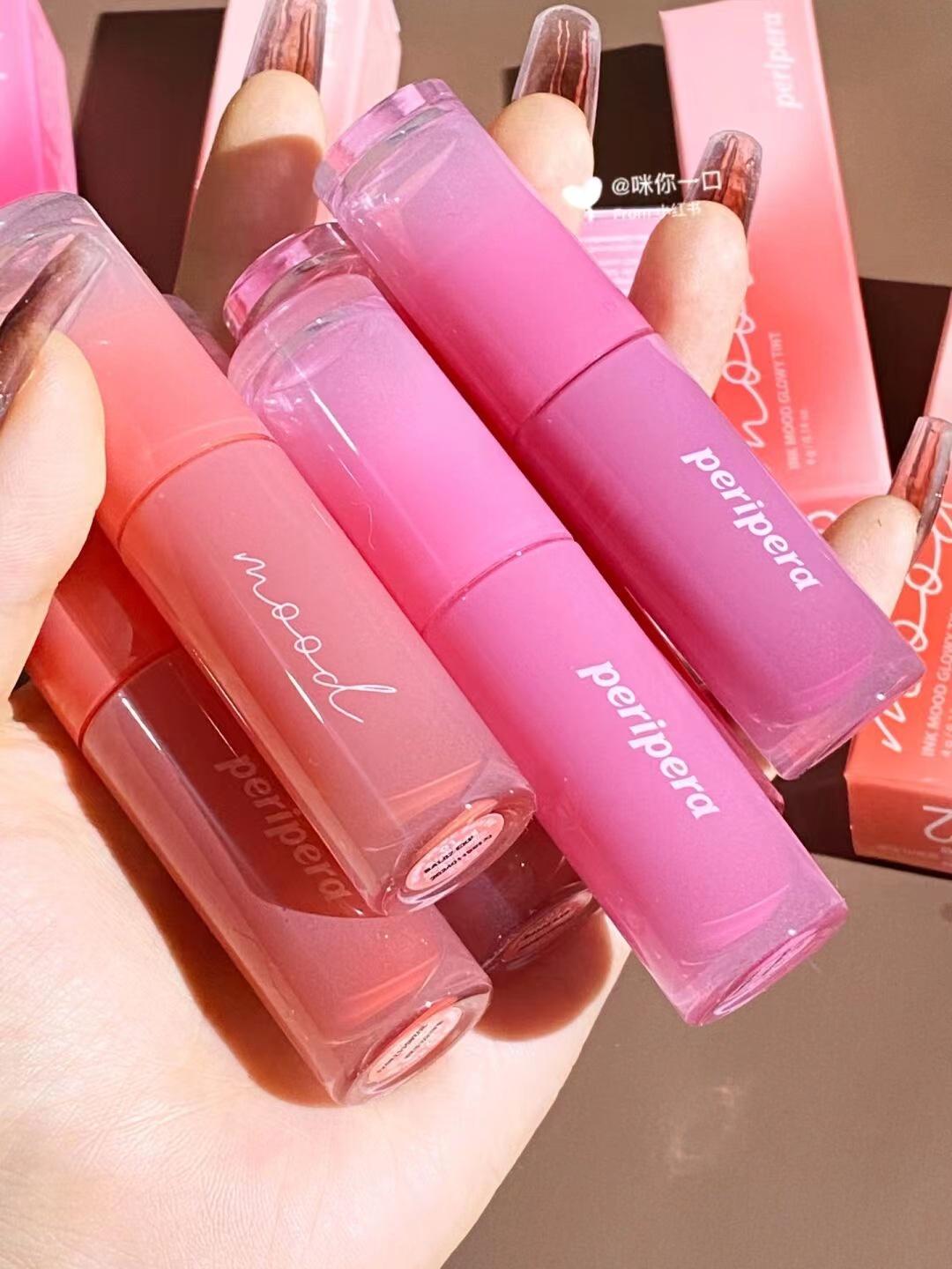 Màu mới Hàn Quốc Perpera Rock Sugar Lip Glam 01 gương nước bóng mờ ren nơ son bóng