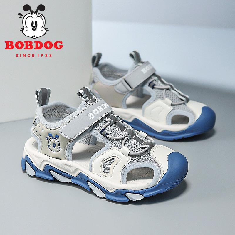 Giày Sandal Bé Trai Bob Bean Mùa Hè 2023 Mới Bé Trai Lớn Bé Trai Đế Mềm Bao Đầu Thể Thao Trẻ Em Giày Đi Biển