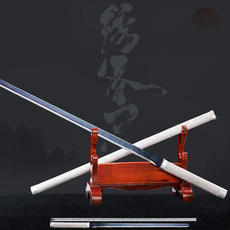 Tang Hengdao Longquan Town House Sword tích hợp kiếm thêu lò xo dao thép mangan Tang gươm dao vũ khí lạnh tự vệ không có lưỡi