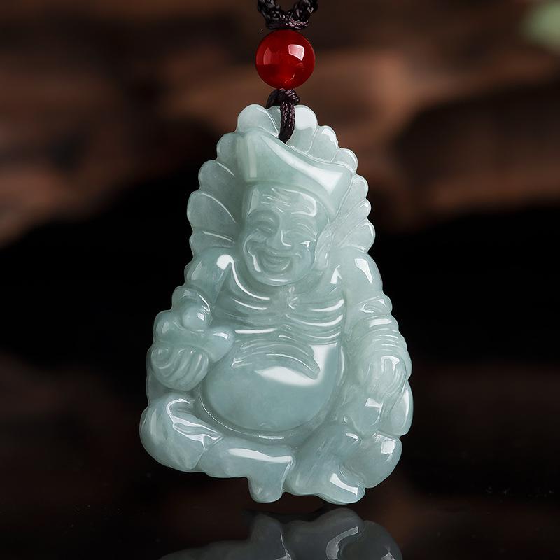 Đấu Giá Tự Nhiên Miến Điện Một Hàng Jadeite Phật Tế Công Mặt Dây Chuyền Băng Mặt Dây Chuyền Ngọc Bích Vòng Cổ Nam Nữ Mặt Dây Chuyền Ngọc Bích