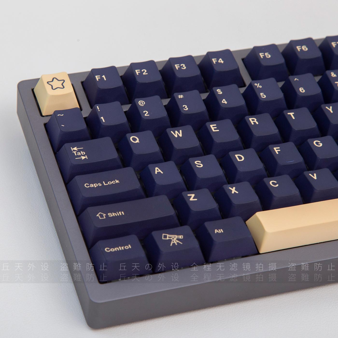 GMK stargazing keycap đen chiều cao ban đầu pbt thăng hoa thích ứng Ningzhi 61/68/84/87/98/104