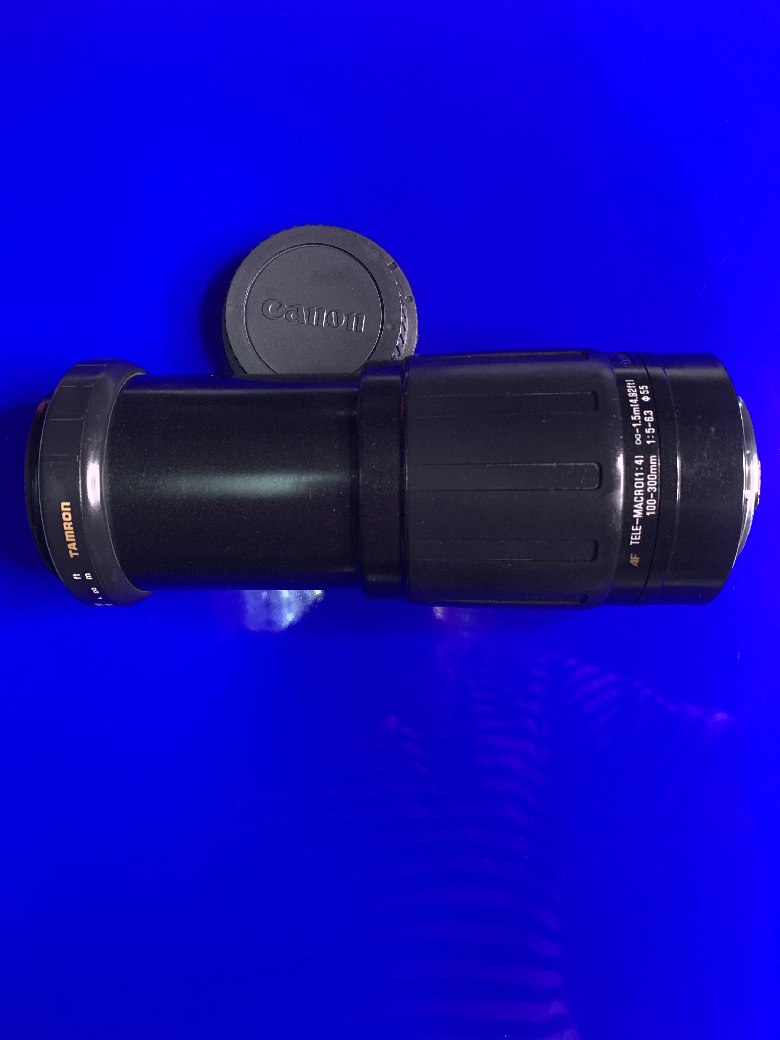 Ống kính chụp ảnh xa tự động Canon EF Tamron 100-300mm/5-6.3 với vũ khí hoa sen chim toàn khung hình macro