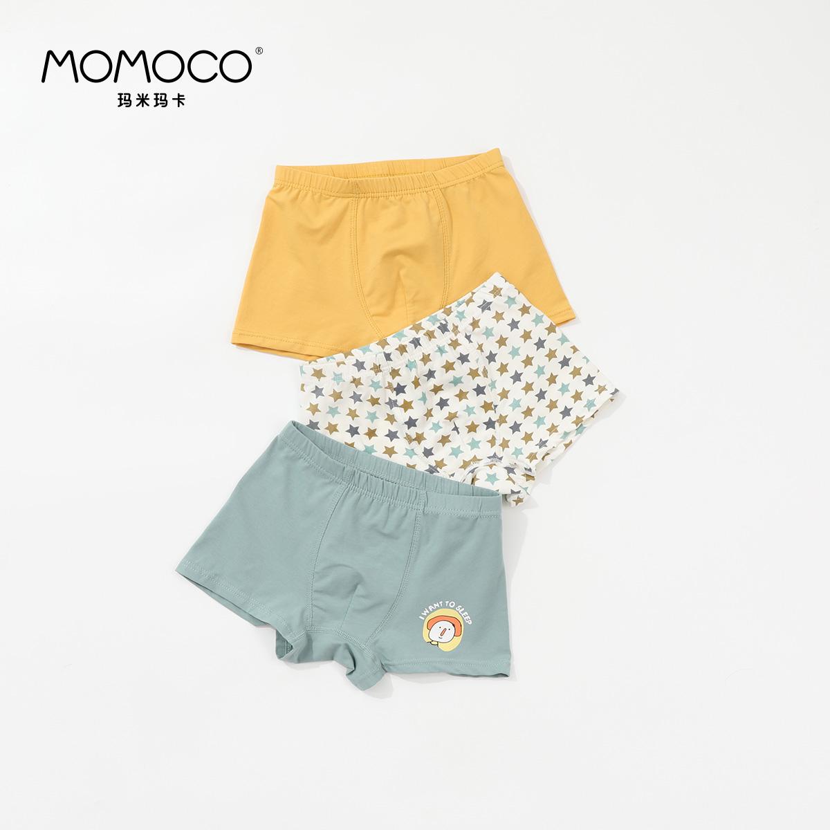 Momoco/Mami Maca Boy Boy Two -corner underwear 2022 MỚI em bé Phim hoạt hình Trip Trip Trip Trip Trip Trip