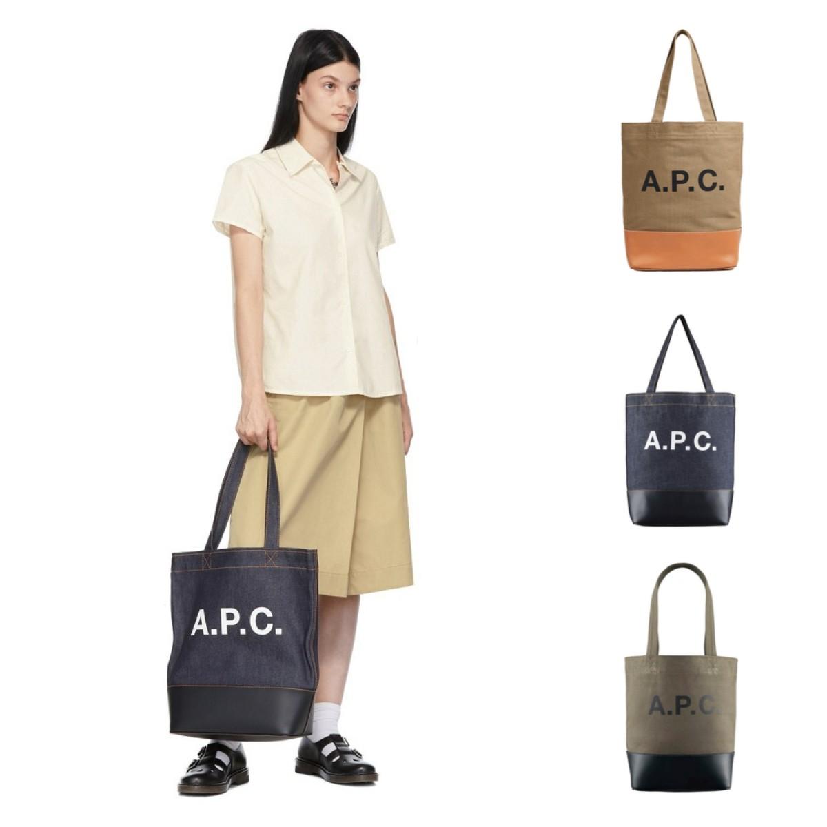 Chính hãng A.P.C. Axelle TOTE APC Denim Pippi Pippit Túi đi qua vai bình thường được liệt kê túi phụ nữ bình thường